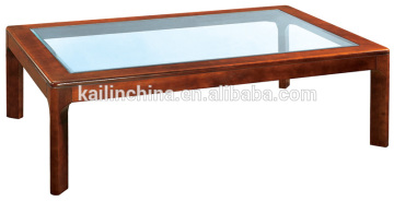 T-06 modern design factory direct solid wood leg with glass top trade assurance customized square office tea desk