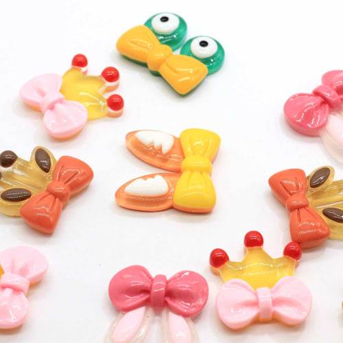 100 Stück / Lot Harz Bowknot Kaninchen Hirsch Frosch Ohren Charms Flatback Kawaii Cabochon Für Diy Craft Modeschmuck Making Findings