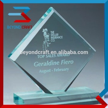 custom crystal glass trophy award