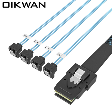 MiniSAS SFF-8087 to 4SATA Right Angle Cable Mini SAS Sata Cable