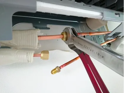 Air conditioner insulated copper pipes