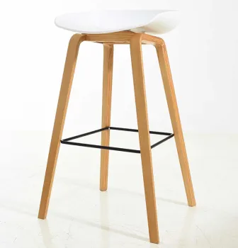 Modern design PP seat bar chair wooden leg