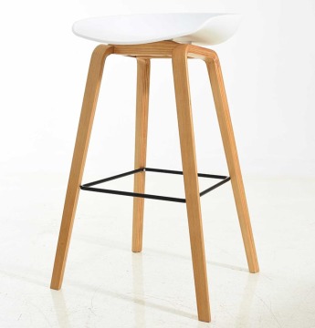 Modern design PP seat bar chair wooden leg