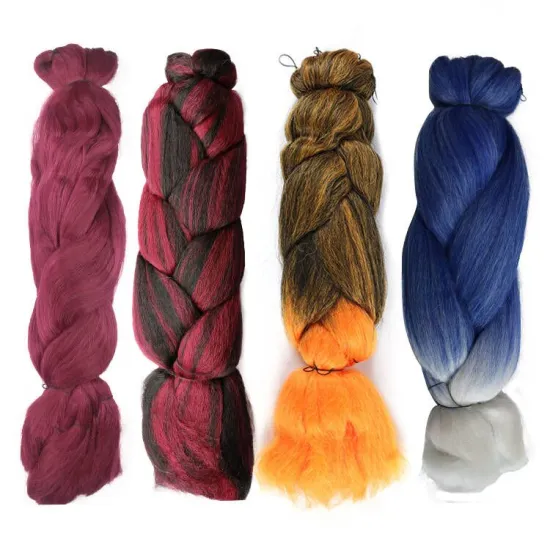 Julianna 399G Ombre Soft Super Extensions Cabelo Wholesale 82Inch 400G New Synthetic Jumbo Braid Hair