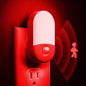 LOHAS Motion Sensor Red Nightlights - Plug-in LED Night Lighting for Kids Bedroom