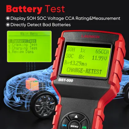 BST-500 12V Car Battery Tester: Your Ultimate Automotive Battery Analysis Solution
