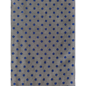 Houndstooth &amp; Dots Rayon Twill 3024S Tejido de punto de impresión