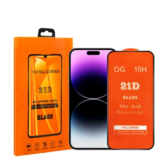 Wholesale 21d Mobile Phone Full Glue Tempered Glass Film Screen Protector For iPhone 14 12 13 11 Pro