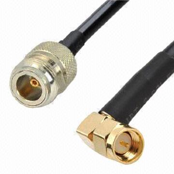 Jumper Coaxial RF Cable, N Female to RP SMA Right Angle Male