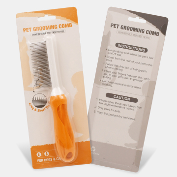 Long and Short Stainless Steel Pet Hair Grooming Comb for Long Haired Dogs and Cats