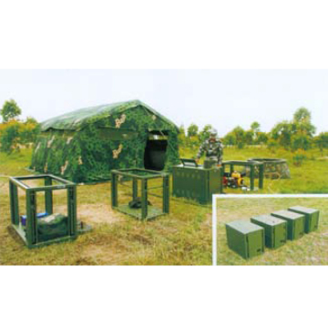 Field modular military shower device