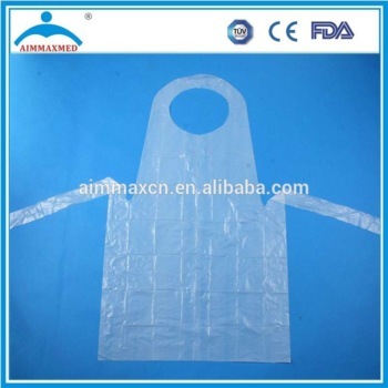 Plastic disposable apron white