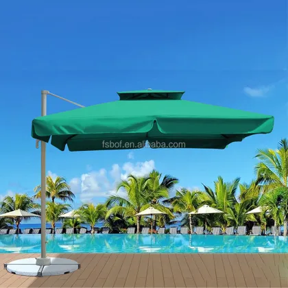 Big Red Outdoor Restaurant Folding Umbrella - Green Waterproof Beach Umbrella A1002