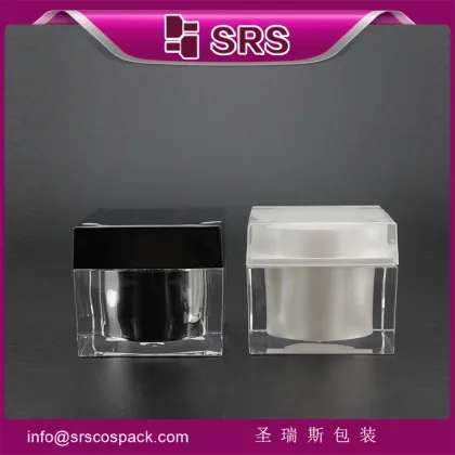 Hot Stamping Acrylic Plastic 30g 50g 80g Empty white pearl whitening cream container