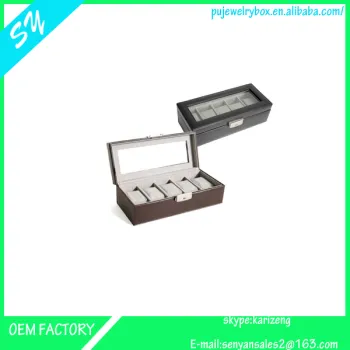 High quanlity black luxury leather watch pckaging box