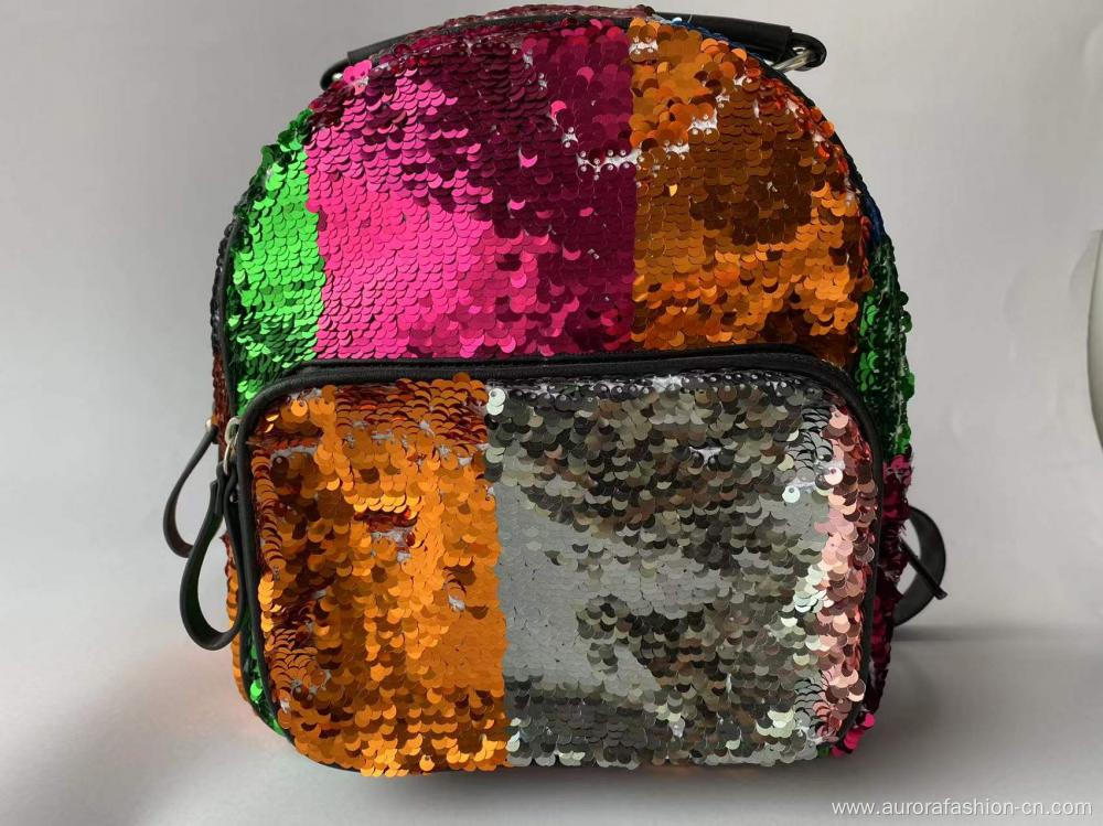 Colorful Backpacks with Paillette Decoration