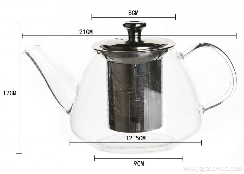 Handmade Glass Teapot With Stainless Steel Infuser