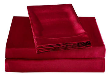 Modern Customizable Ice Silk Satin Four-Piece Bedding Sheet Set with Pillowcase