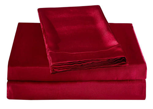 Modern Customizable Ice Silk Satin Four-Piece Bedding Sheet Set with Pillowcase