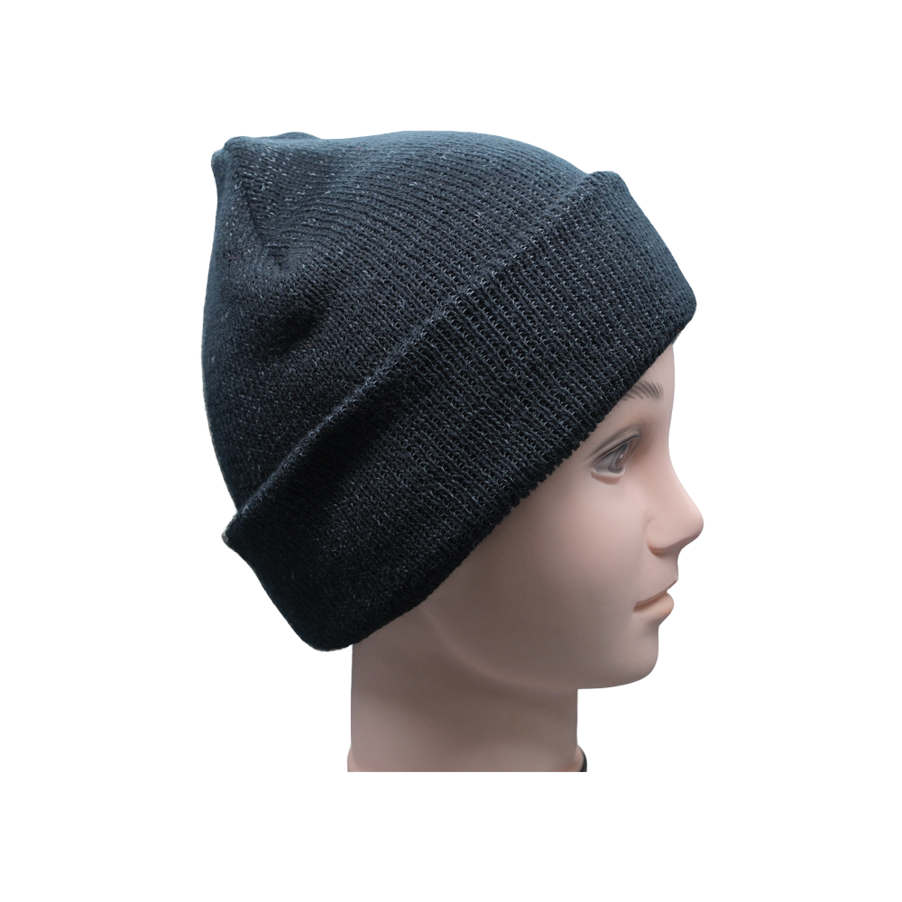 Warm Black Knitted Beanie for All Seasons