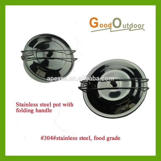 CK02-68 Folding Handle Camping Stainless Steel pot