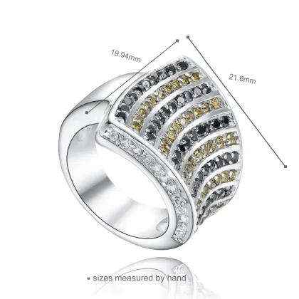 Gold plating spark italian silver rings