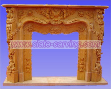 stone fireplace,flower carved fireplaces