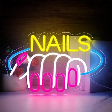 Neon Nail Art Led Light Logo для салонов красоты и студий для макияжа