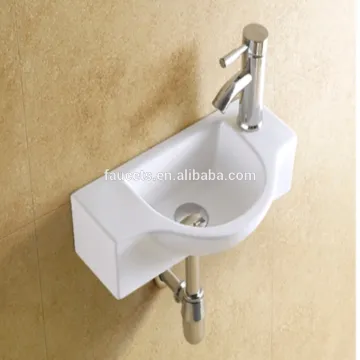 White Glazed Ceramic Pedestal Bathroom Sink