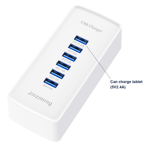 Adaptateur chargeur USB de voyage intelligent 6 ports 5V 3A