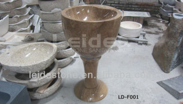 Wooden yellow pedestal sink