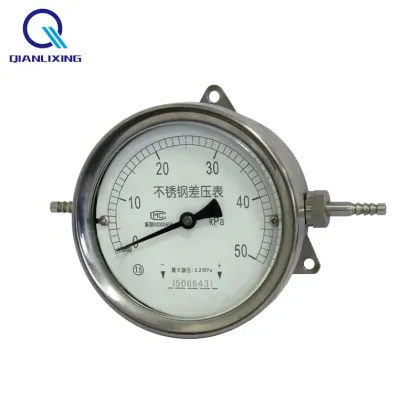 Bellows Capsule Type Micro Pressure Measuring Instruments - Stainless Steel Gas Differential Pressure Gauge Manufacturing