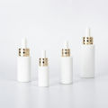 Cosmetic White Golden Collar Dropper Glass Bottles for Serum