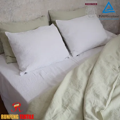 White Washed Bed Linen Fitted Sheet