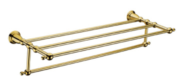 Gold bathroom shelf, bath towel shelf with golden color 91615-3