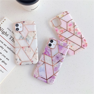 علبة الهاتف الرخامية المطلي بالذهب لجهاز iPhone 11 Pro XS Max XR X 8 7 6 Plus