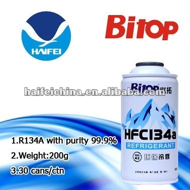 Small can Refrigerant R134a with purity 99.99% ( auto Air conditioner)