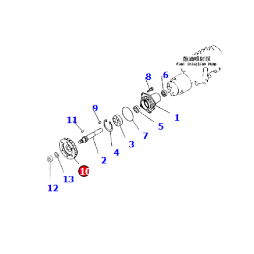 Mining loader WA470-3 diesel pump gear 6152-71-3230/6152713230