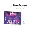 3D boldog születésnapot zene és fény kártya