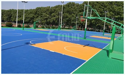 Outdoor multipurpose sports complex flooring