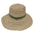 Sombrero natural de cubo de hierba marina con banda