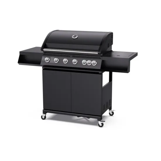 Esun 6 Burners Outdoor Barbecue Grill with Black Coated Grill and Side Burner