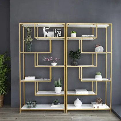 New Design Home Furniture Stainless Steel Bookcase