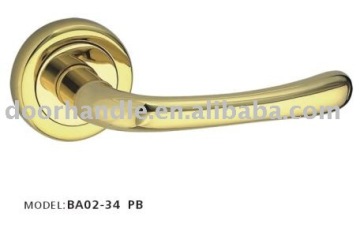 BA02-34 PB brass door handle on rose