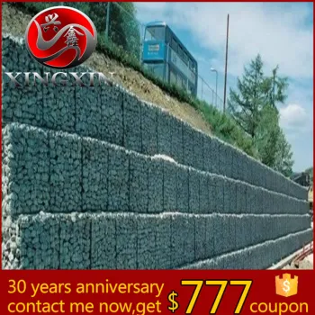 factory price galvanized iron wire mesh gabion box for flood protection