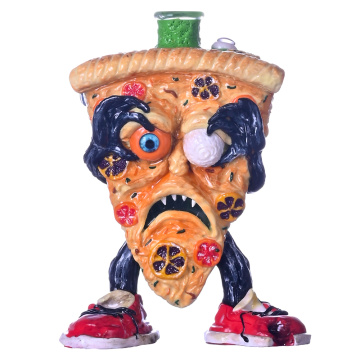 Hippiesglass, Polymer Clay Cartoon Picza Monster ke ho tsuba ka pizza Monster ke ho tsuba