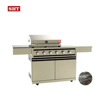 Home Garden Use Marble Countertop Island Gas BBQ Grill Cabinet with Rotisserie