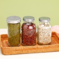 Jarra de albañil de vidrio transparente - almacenamiento de alimentos hermético