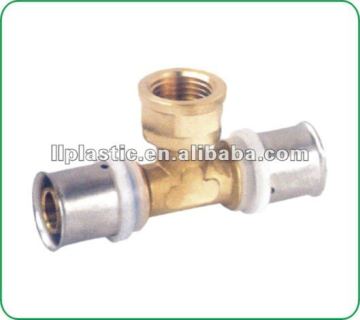 brass press fitting female tee for manifold pex-al-pex pipe