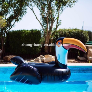 Hot selling swimming pool toy water float giant pvc inflatable toucan float for adults